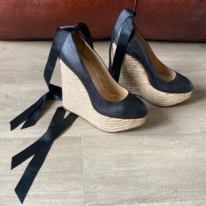 Charlotte Olympia Black Platform Espadrilles Sz. 41